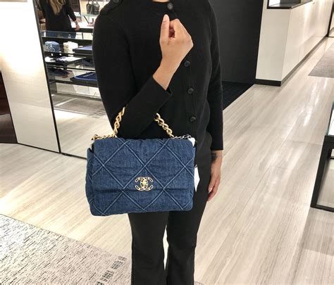 chanel 19 handbag black|chanel 19 handbag denim.